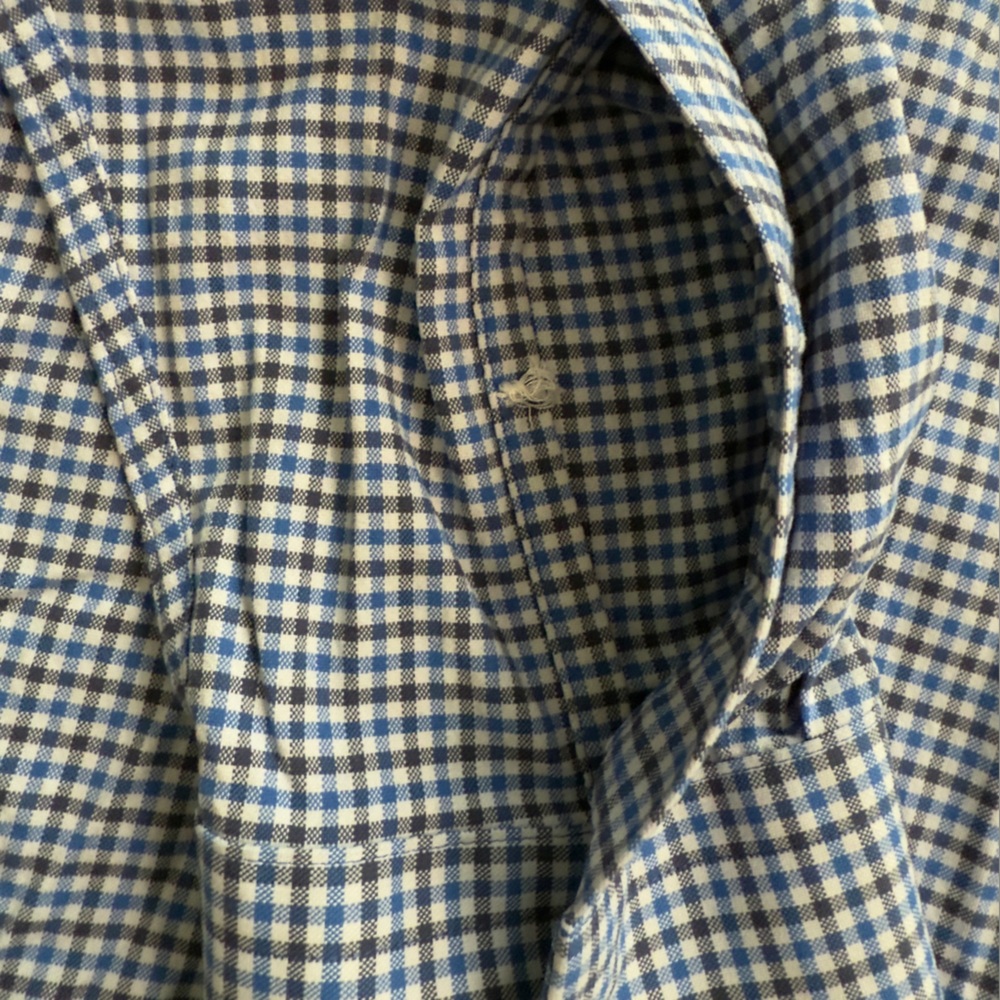 Peter Millar Crown Crafted Blue Gingham Button-Down Shirt - Size XL - Picture 7 of 9